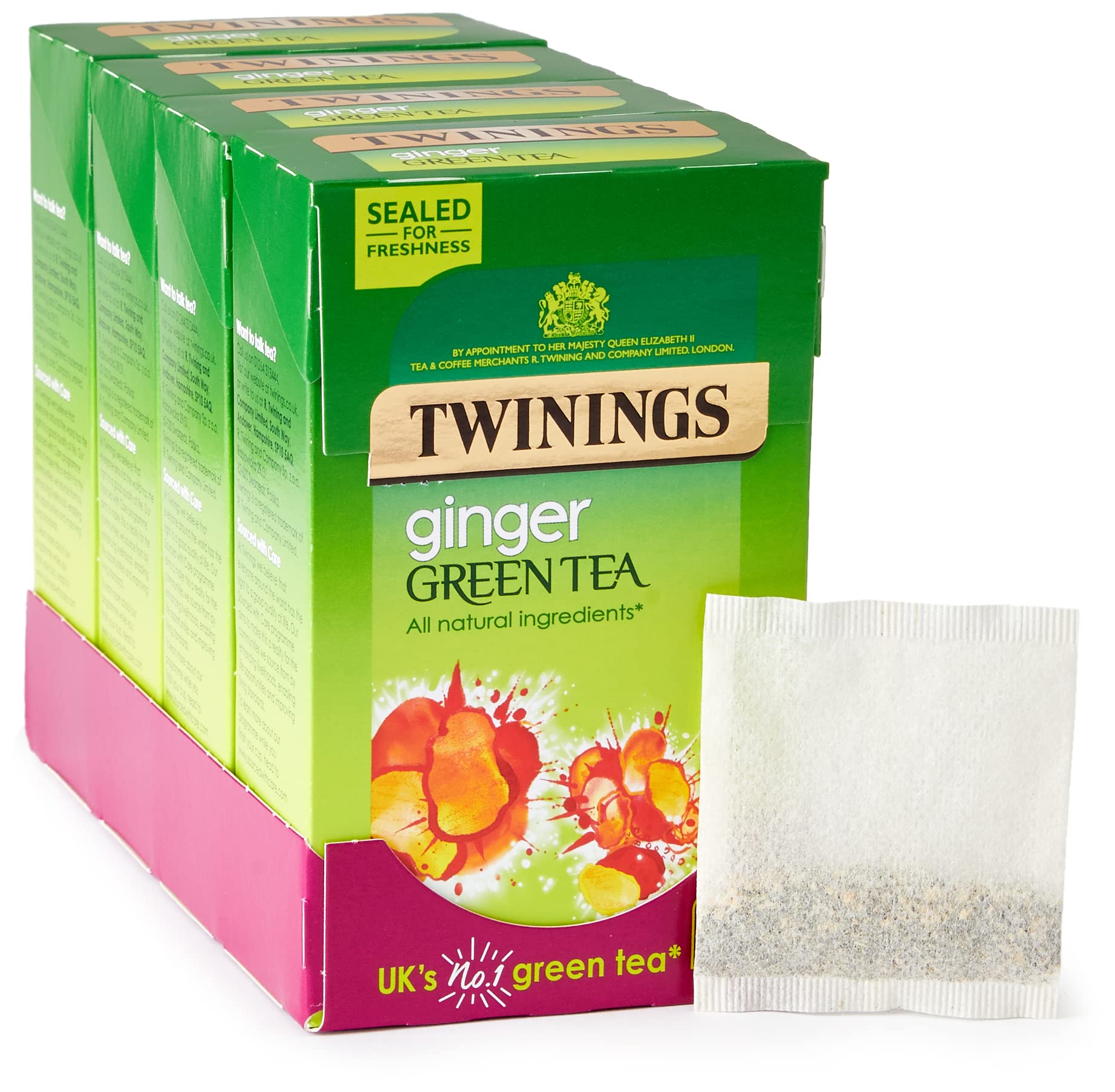 Twinings Ginger Green Tea 80 Tea Bags (4 x 20) - Soothing Spicy Green Tea with Real Ginger 1