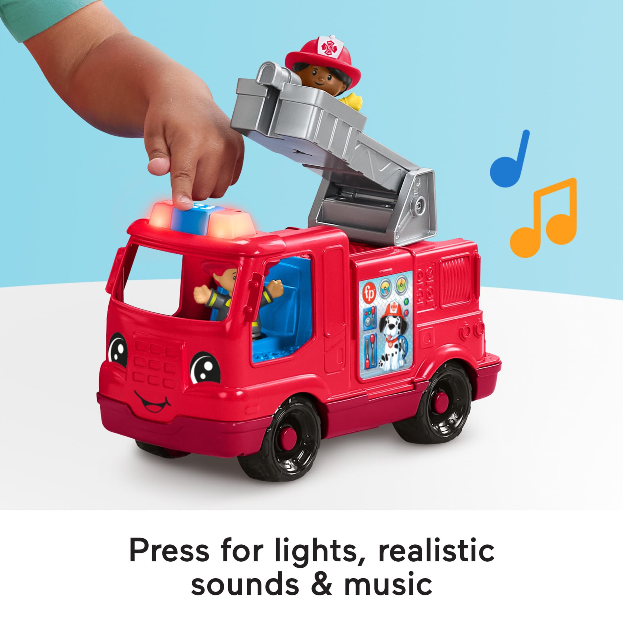 Fisher-Price Little People Fire Truck - Musical Push-Along Toy with Lights & Sounds 2