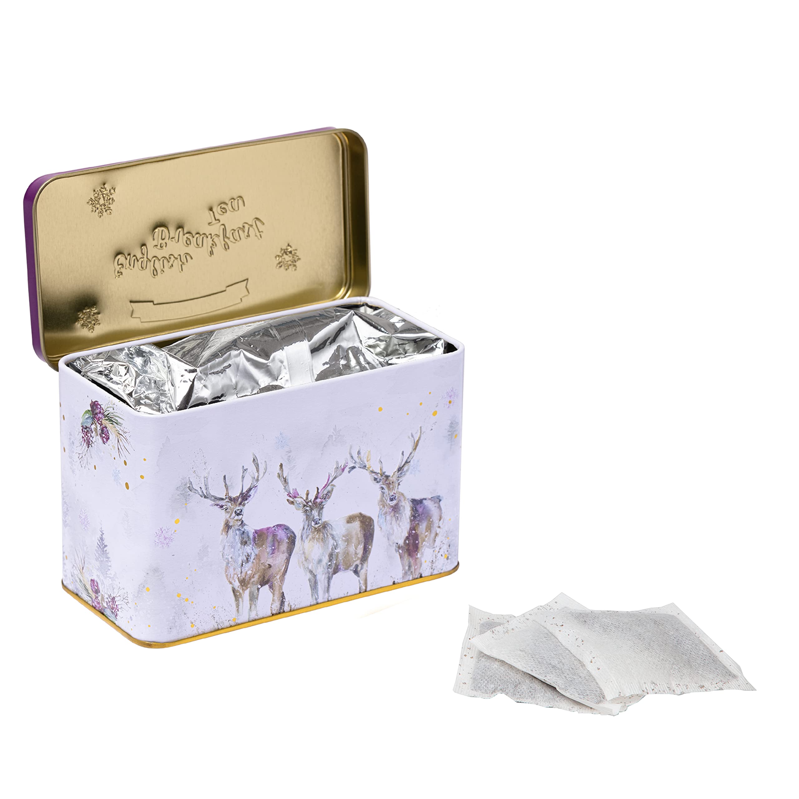 New English Teas Christmas Stag Tea Tin with 40 English Breakfast Teabags 2