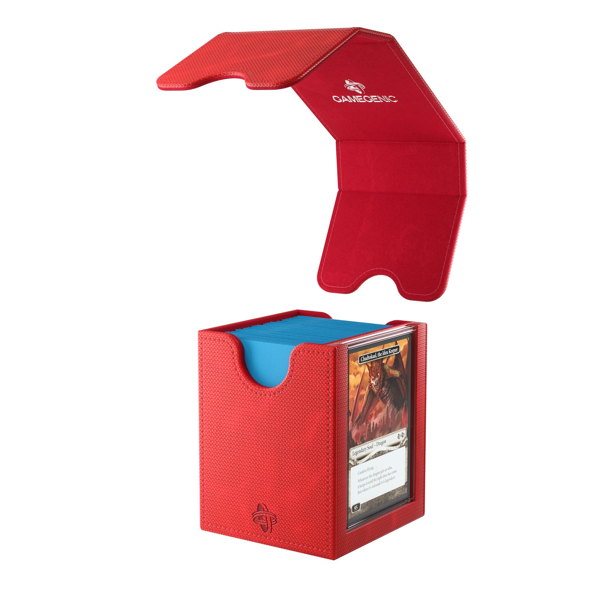 Gamegenic Squire Plus 100+ XL Convertible Red Commander Deck Box | UV Protection | Armorfyber Exterior 5