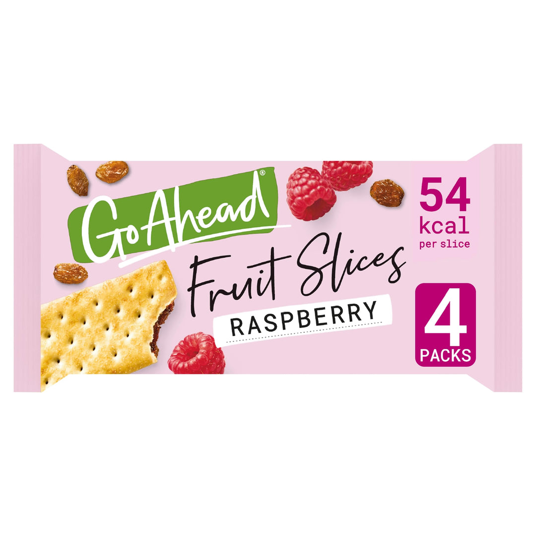 Go Ahead Raspberry Crispy Fruit Slices Snack Bars Multipack, 4 x 43.6 g