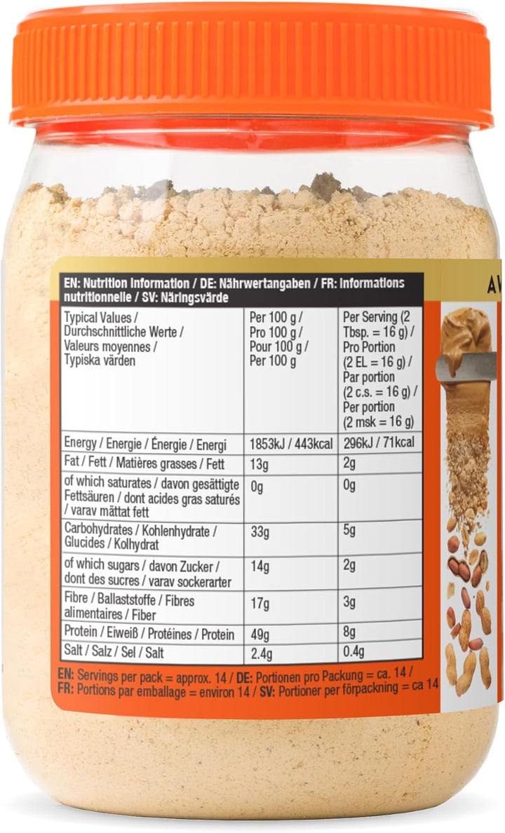 PBfit Peanut Butter Powder - 87% Less Fat, High Protein, Gluten Free, 225g