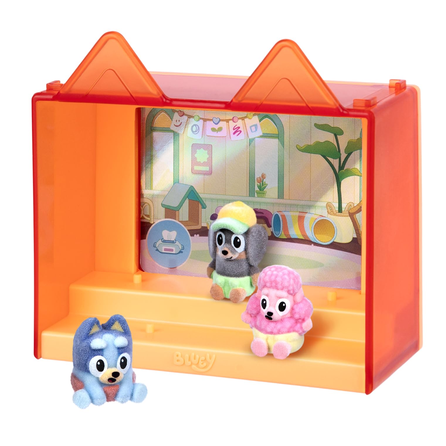 Bluey Fuzzies Episode Pack: Baby Race with 3 Flocked Collectible Figures | Ages 3+ 2