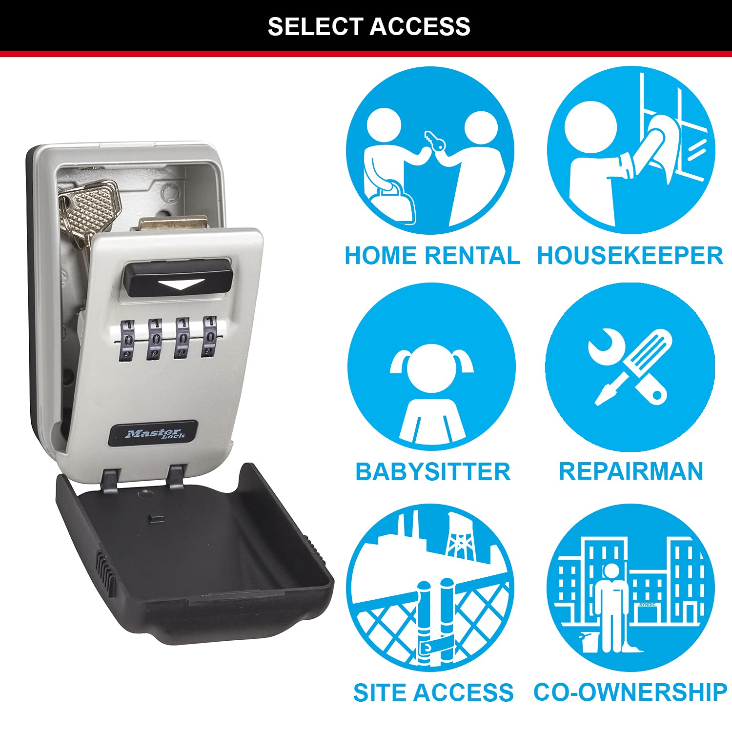 Master Lock Light Up Dial Key Safe - Resettable 4-Digit Combination | Wall Mount | Outdoor Use 3