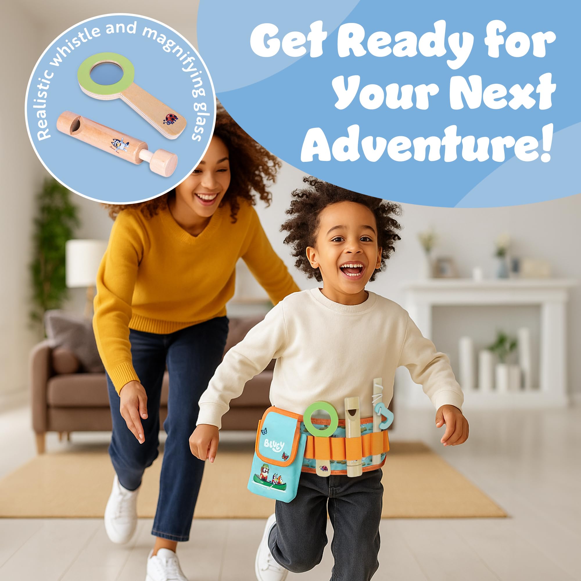Bluey Adventure Belt 17 Piece Explorer Set with Compass and Magnifying Glass | Ages 4-8 | Unisex 8
