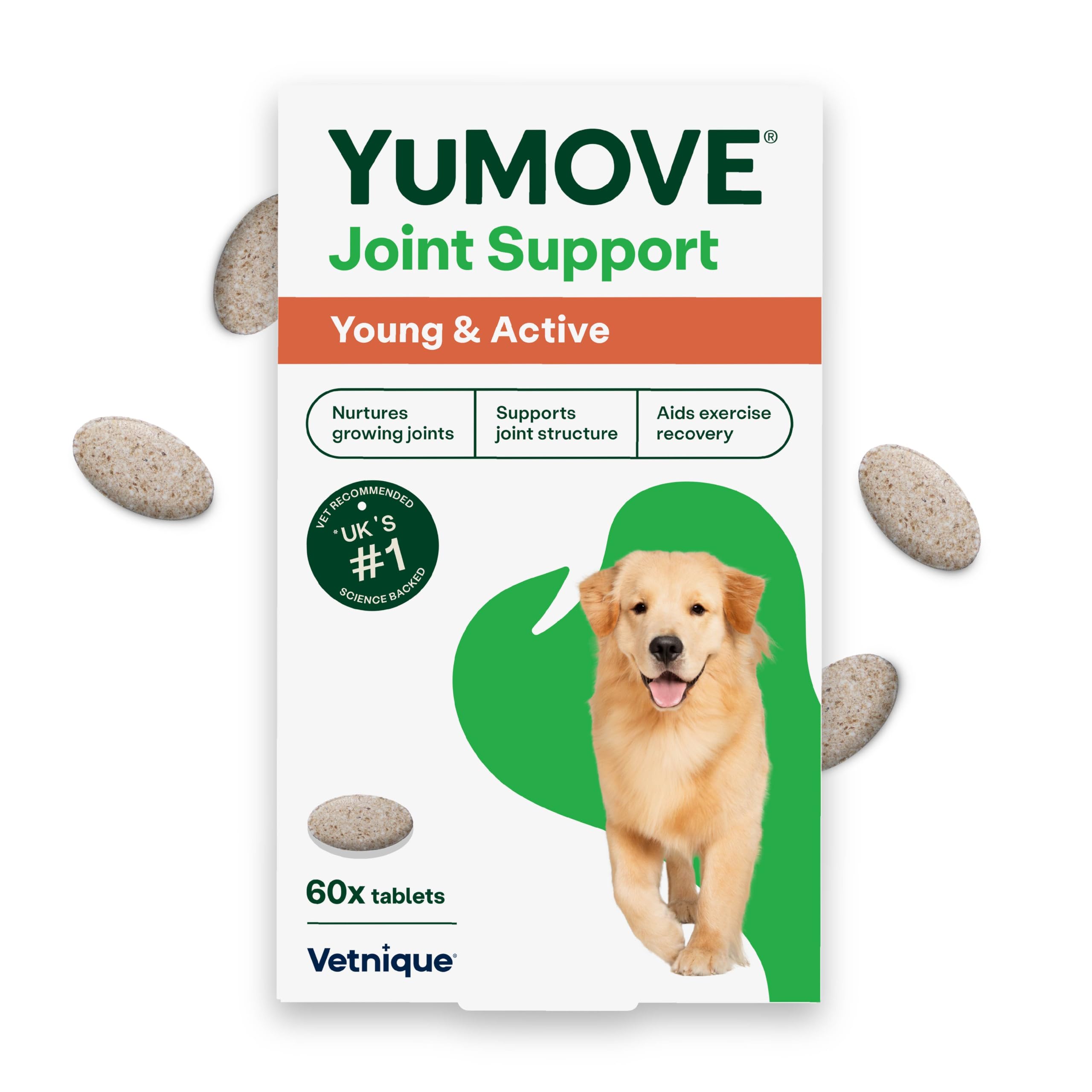 YuMOVE Young and Active Dog - Hip & Joint Support for Dogs Under 6 | 60 Tablets