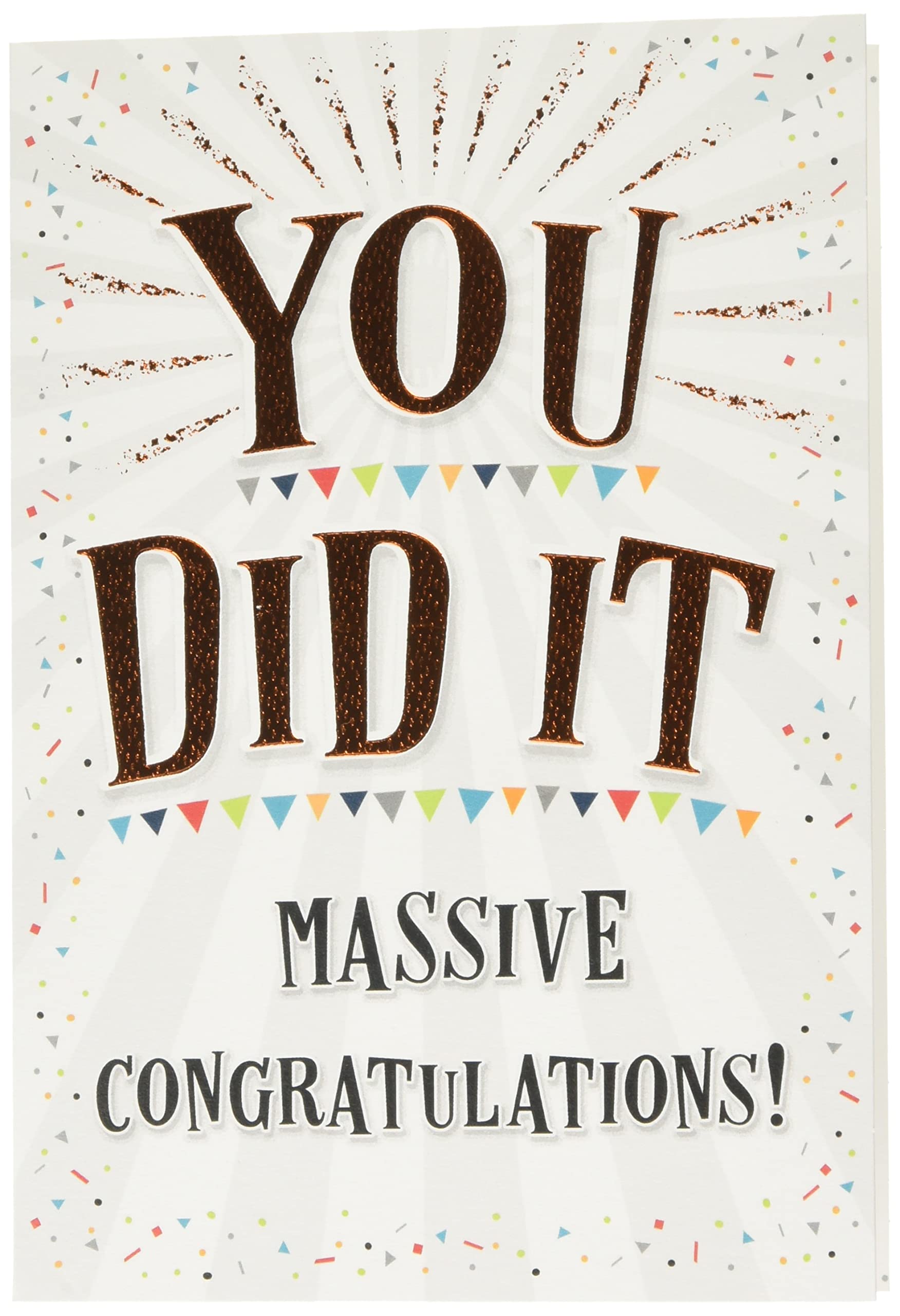 Piccadilly Greetings Modern You Did It Massive Congratulations Card | Green | 7 x 5 inches