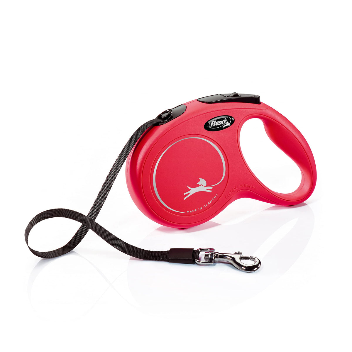 flexi New Classic M Tape Retractable Lead - 5m, Red, Up to 25kg