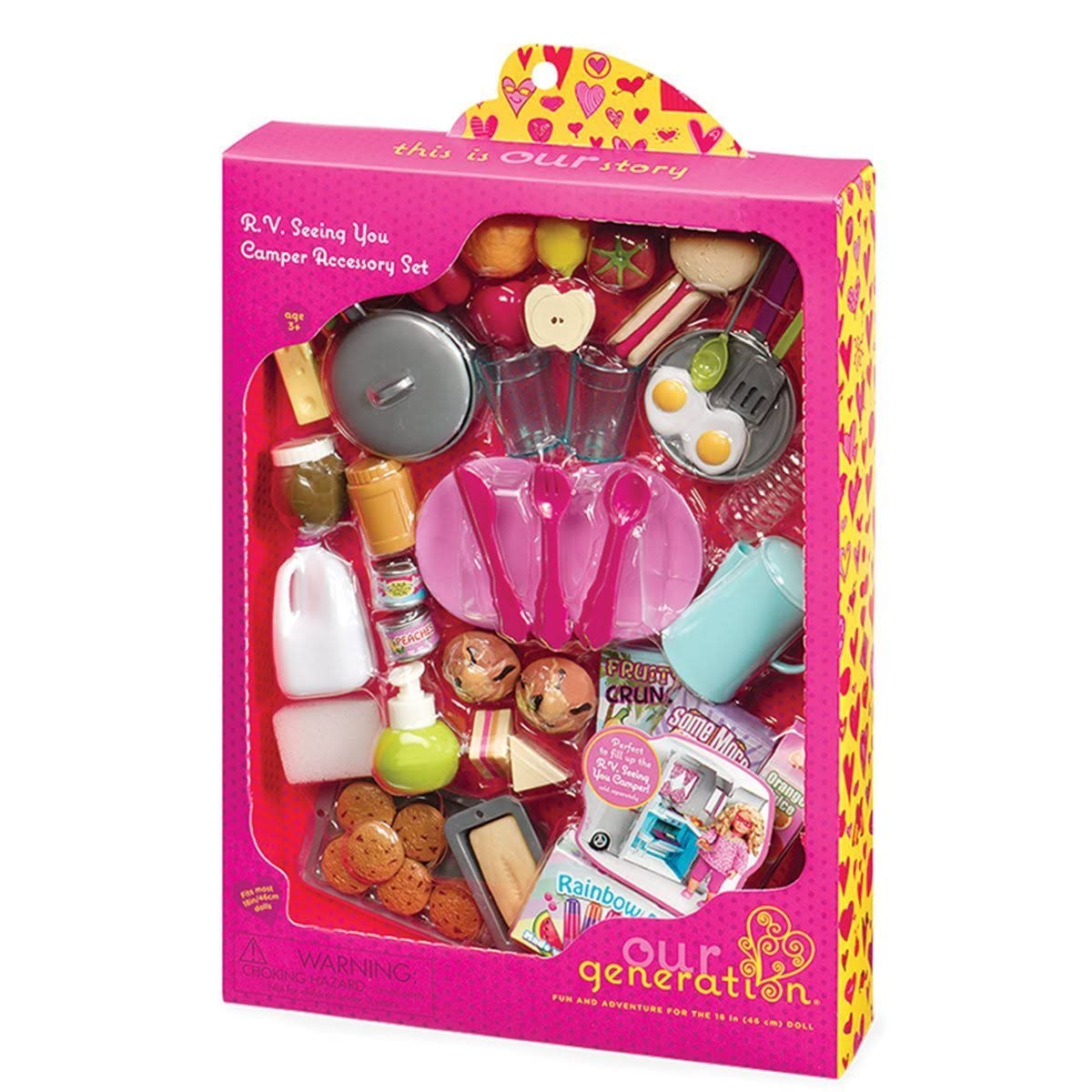 Our Generation RV Camper Accessory Set - 53-Piece Kitchen Playset for 18-Inch Dolls 4