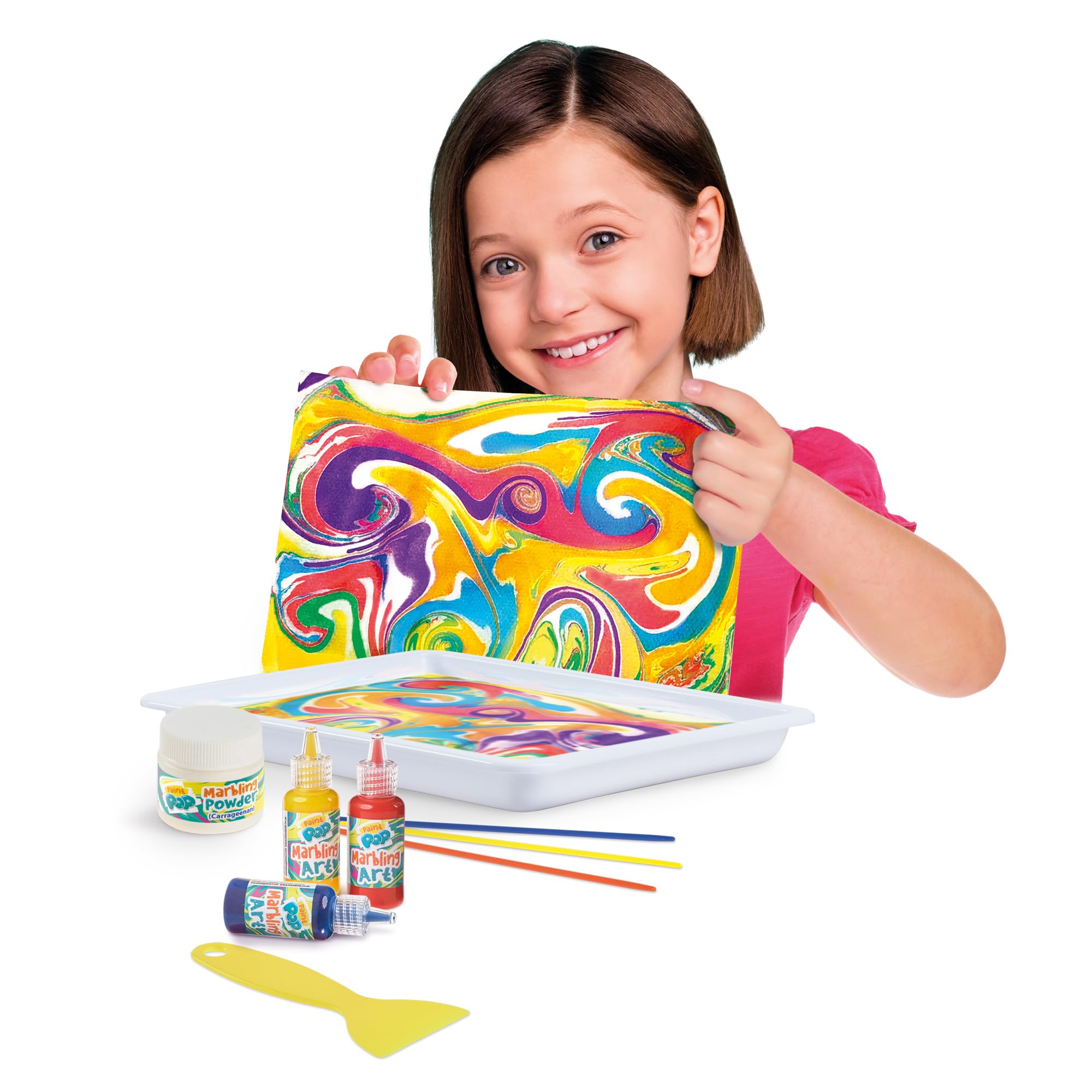 Paint Pop Marbling Art Creations Set - 12 Colors, 10 Papers, Mess-Free Water Art Kit 6