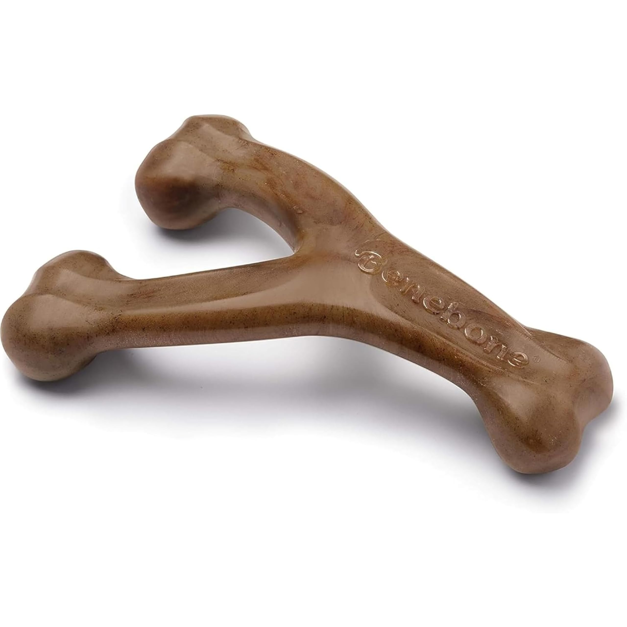 Benebone Indestructible Wishbone Dog Chew Toy - Real Bacon Flavor | Small Dogs up to 30 lb | Heavy Duty