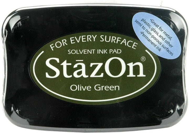 Tsukineko StazOn - Olive Green Stamp Pad (10x7cm)