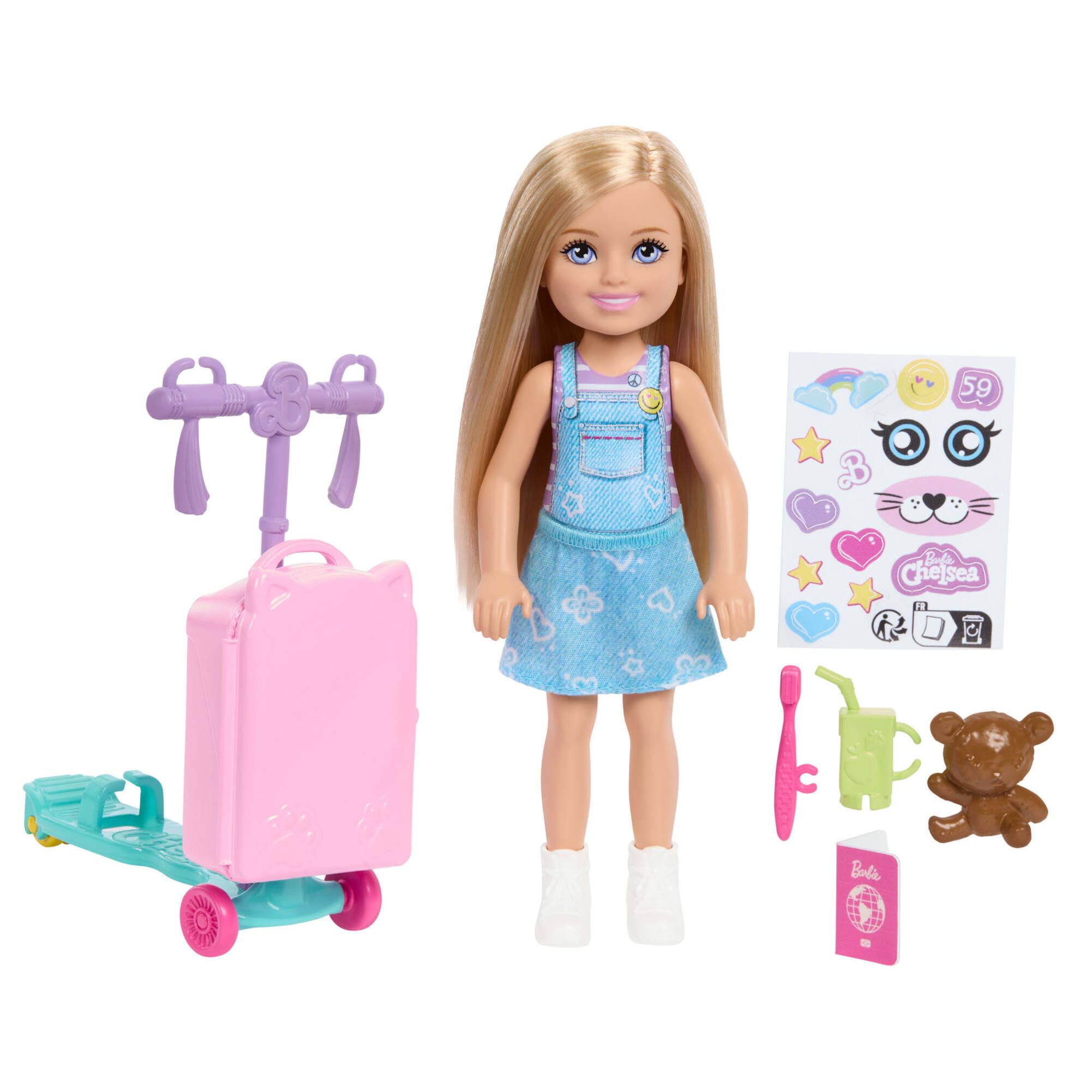 Barbie Club Chelsea Limitless Adventure Doll with Rolling Scooter-Suitcase | Ages 3+ 1