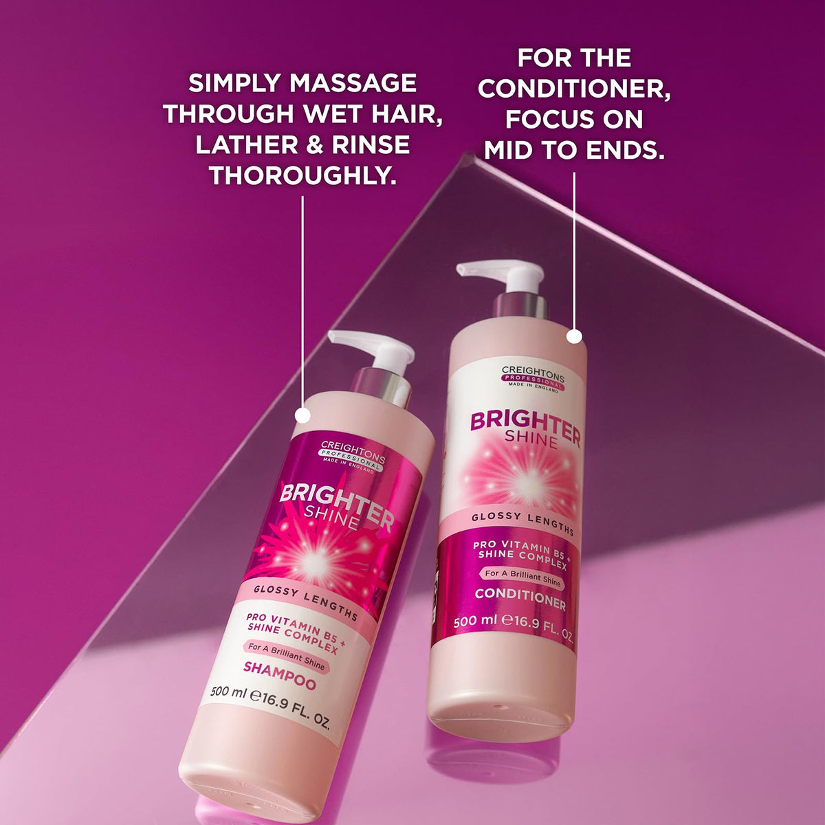 Creightons Professional Brighter Shine Shampoo - Boosts Natural Shine & Gloss, Softens & Smooths Hair | 500 ml 5