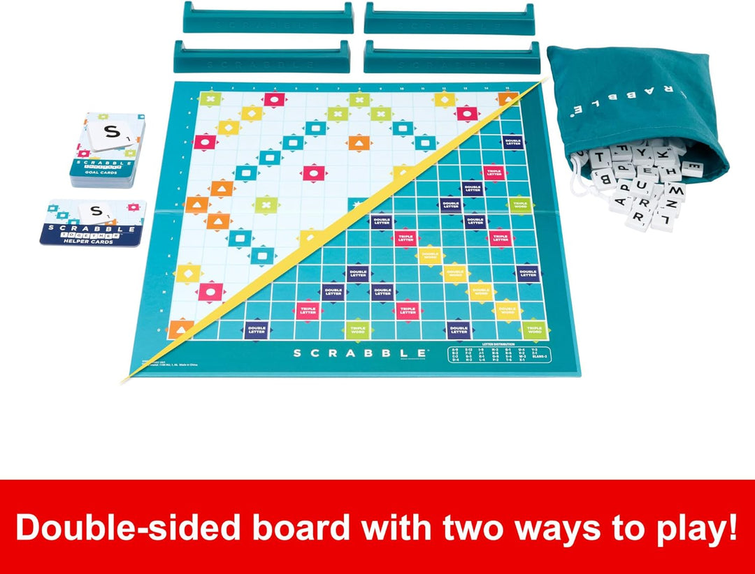 Mattel Scrabble Board Game, Family Word Game with Two Ways to Play (HWD43)