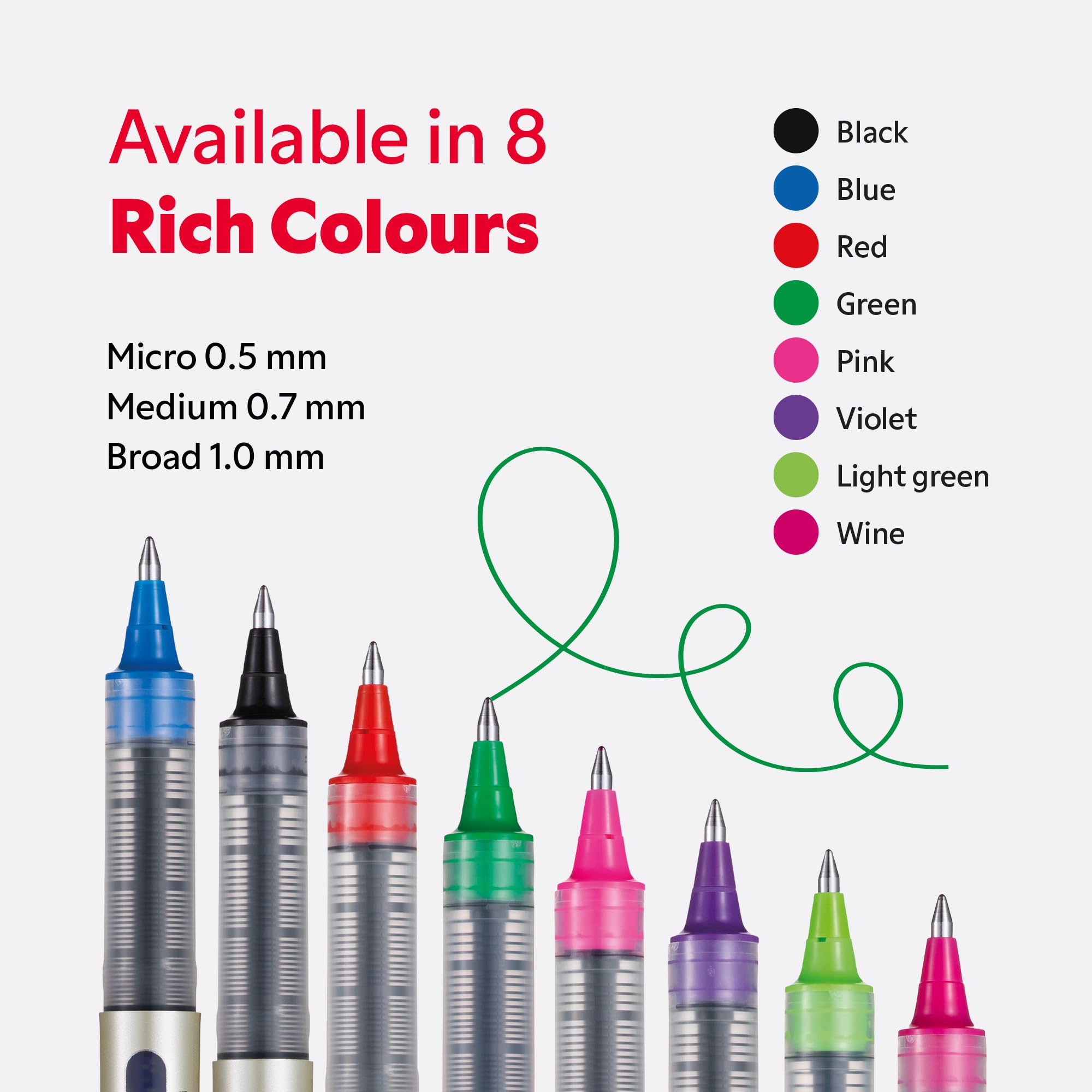 uni-ball Eye Rollerball Pens - 13 Pack (12 Black + 1 Exclusive Gel Pen) | 0.7mm Fine Tip | Water & Fade Resistant Super Ink 7
