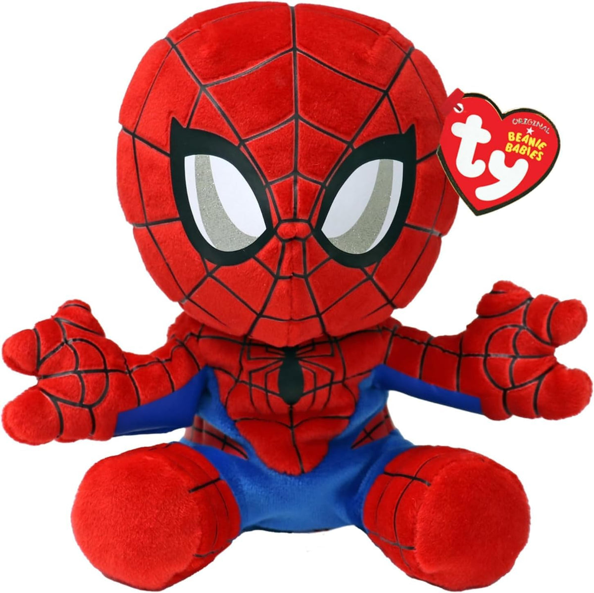 TY Spider-Man Marvel Beanie Baby Soft Plush Toy - Regular Edition, Blue