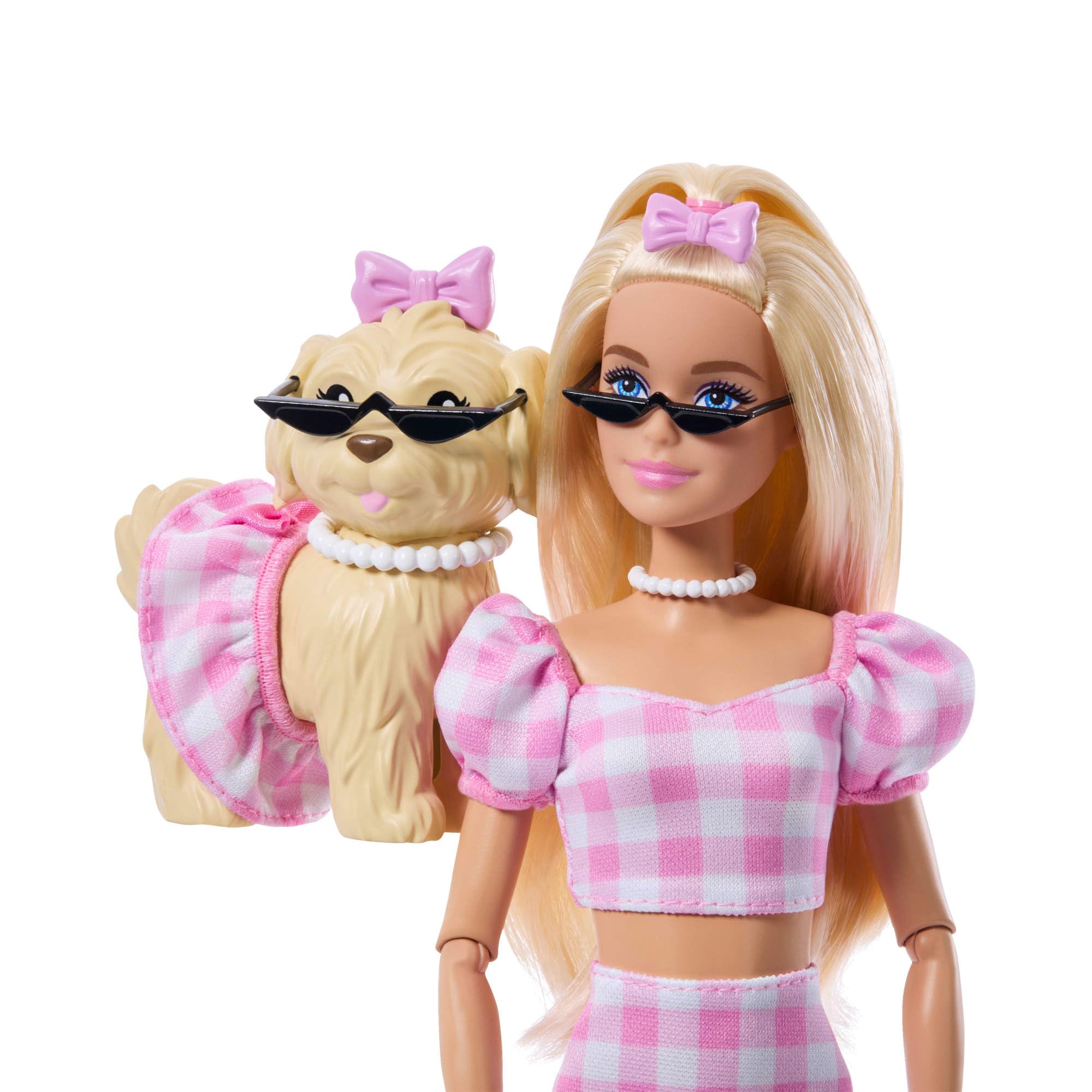 Barbie Twinning Looks Doll with Pet Dog - Pink Gingham Outfits | Ages 3+ 3