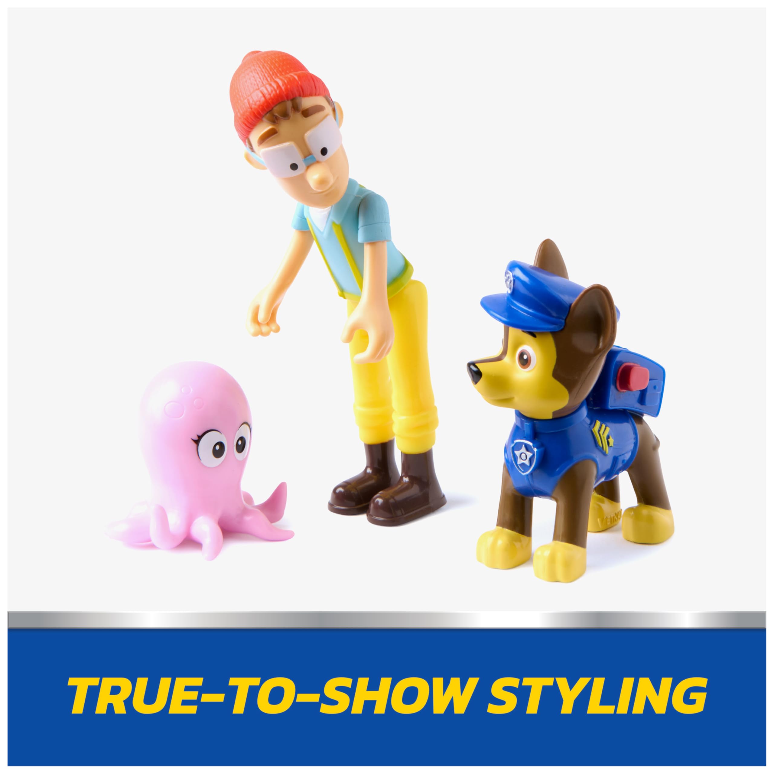 Paw Patrol Chase & Captain Turbot Figure Pack with Baby Octopus Toy Figure | Ages 3+ | 3 Figures Included 6