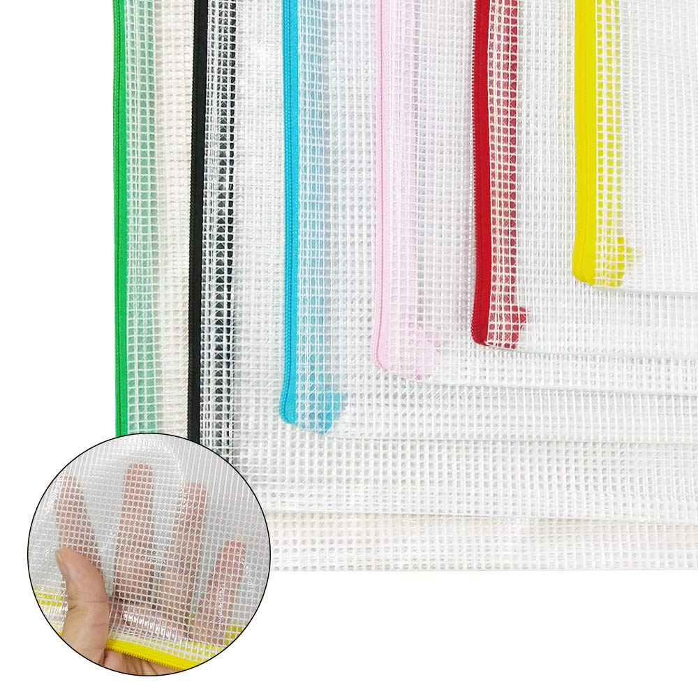 NORTHERN BROTHERS A5 Plastic Wallets - 24 Pcs Coloured Zipper Document Folders | Waterproof PVC 3