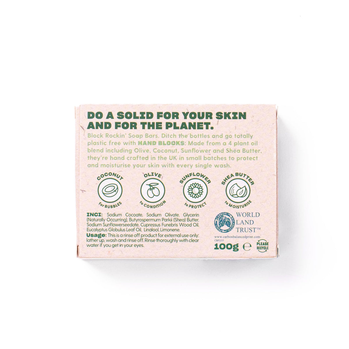 Shower Blocks Hand Blocks Cedarwood & Eucalyptus Soap Bars - 6 x 100 g