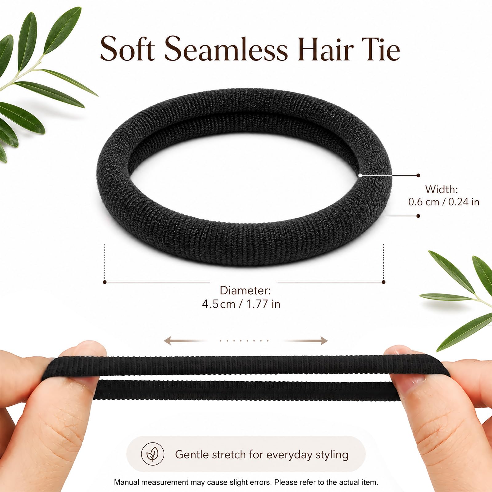 Admygo Elastic Hair Ties - 50 Pack Seamless Thick Hair Bands | High Elasticity Fabric 2