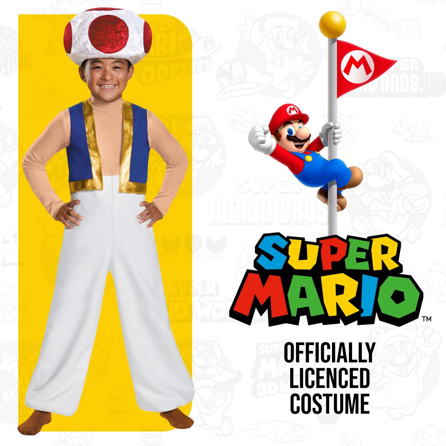 Nintendo Toad Costume - Disguise Deluxe Kids Fancy Dress for Mario Fans 2