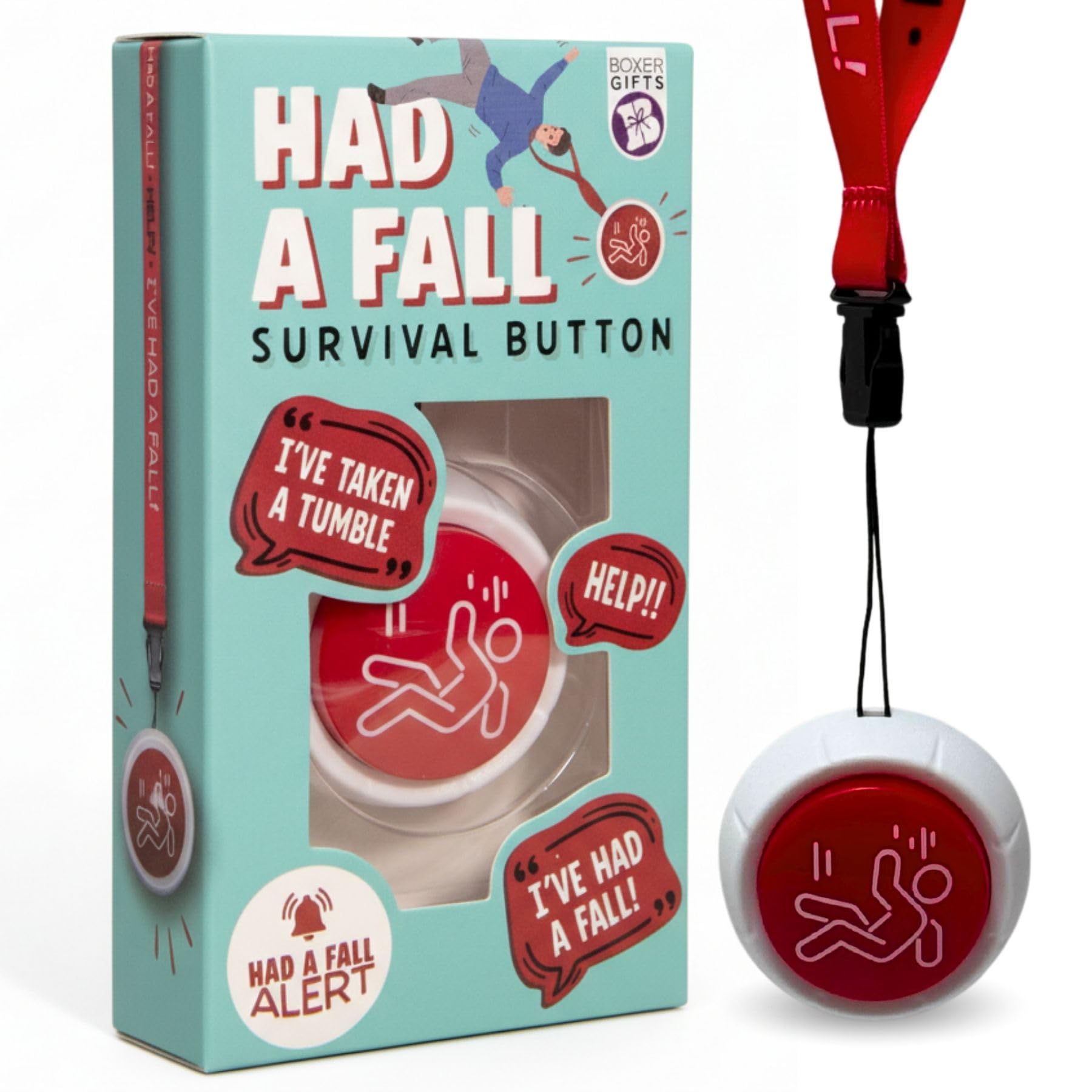 Boxer Gifts Had a Fall Old Age Joke Survival Button | Unisex Adult | Multicolor Plastic 1