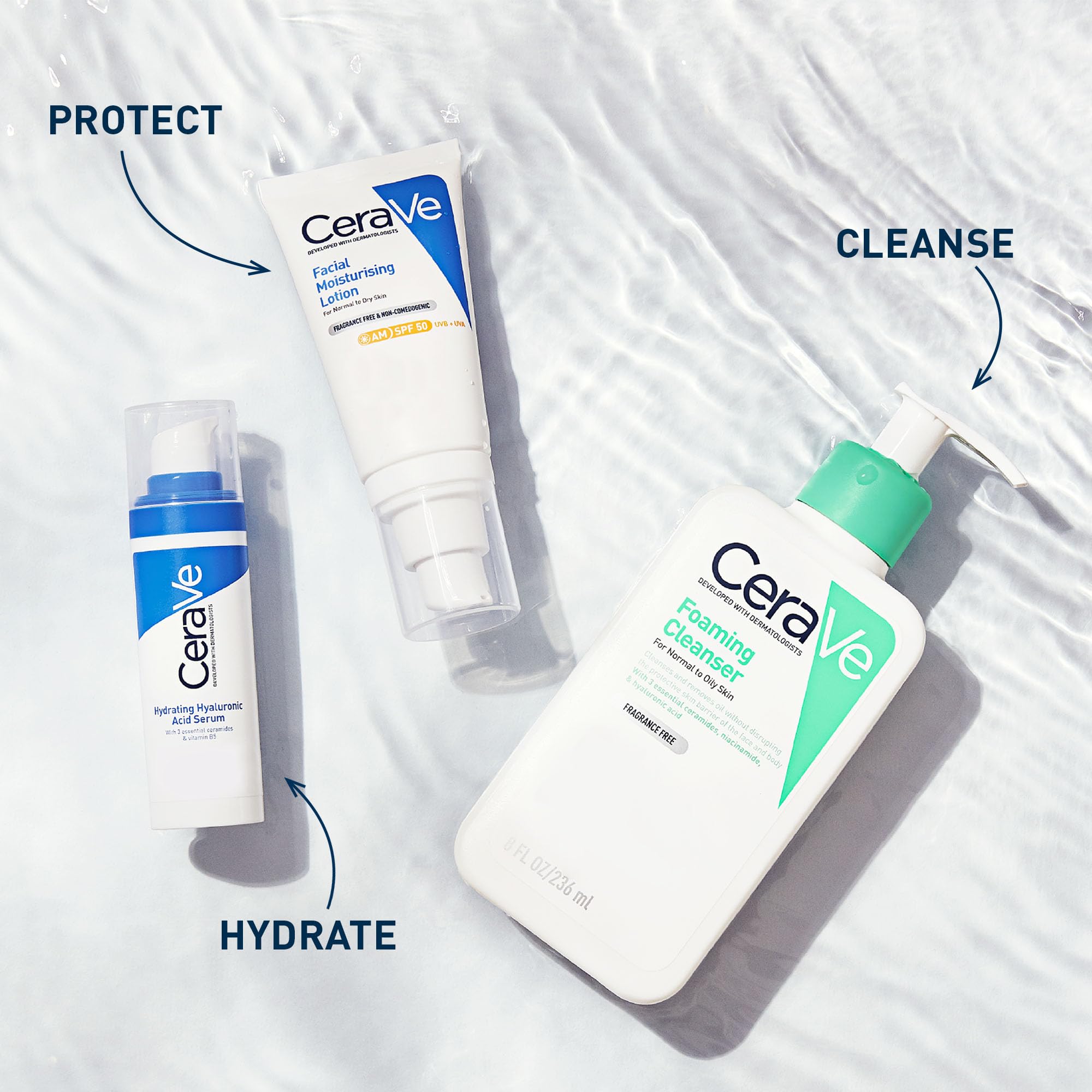 CeraVe Foaming Cleanser with Niacinamide & Ceramides for Normal to Oily Skin (473ml) 3