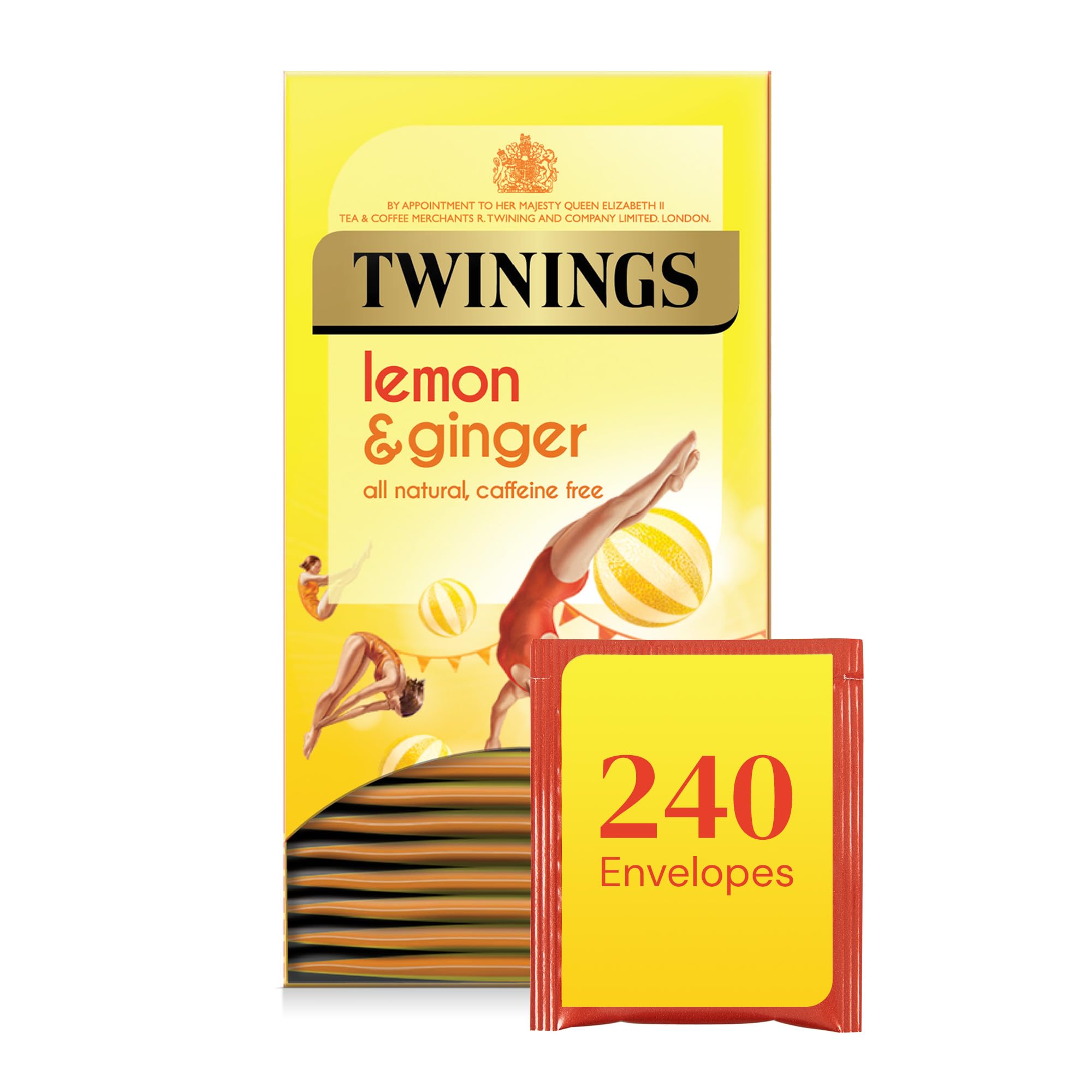 Twinings Lemon and Ginger Herbal Tea Infusion - 12 Boxes of 20 Teabags | Naturally Caffeine Free 1