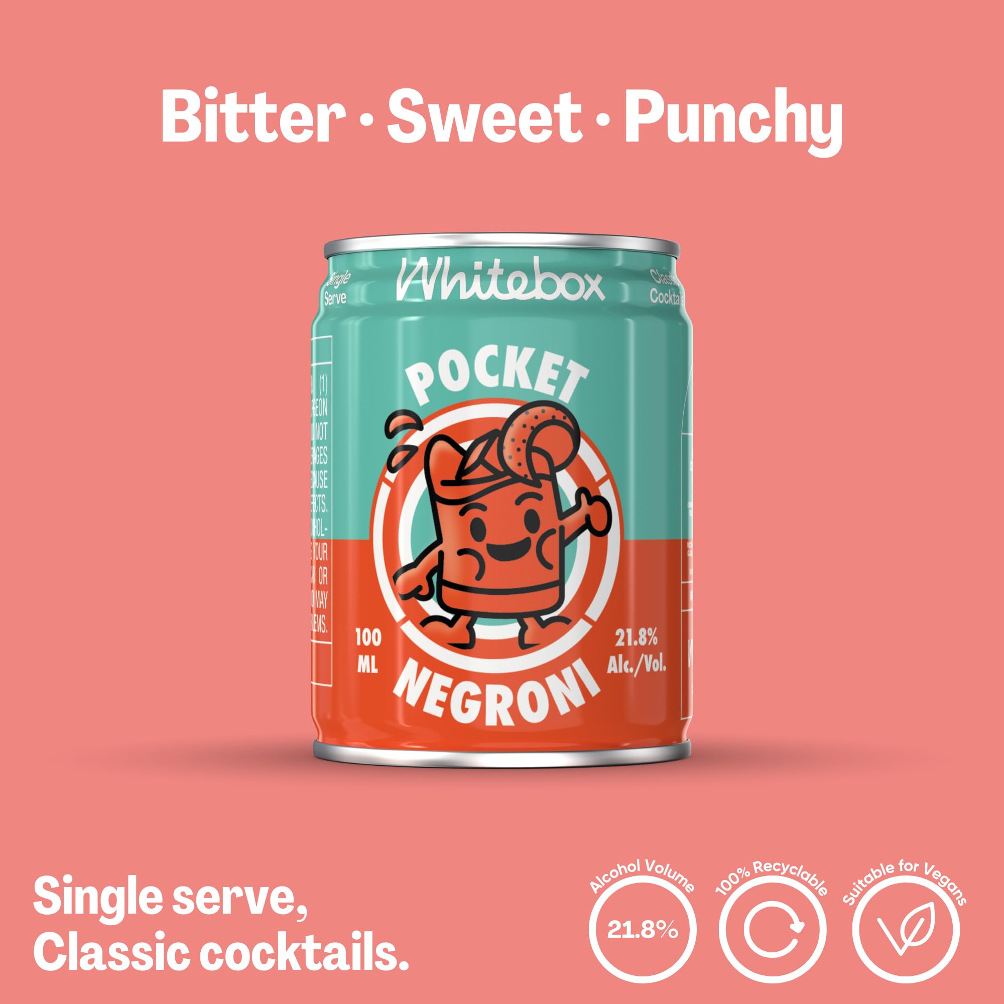 WHITEBOX COCKTAILS Single Serve Classic Pocket Negroni - 21.8% ABV | 100ml