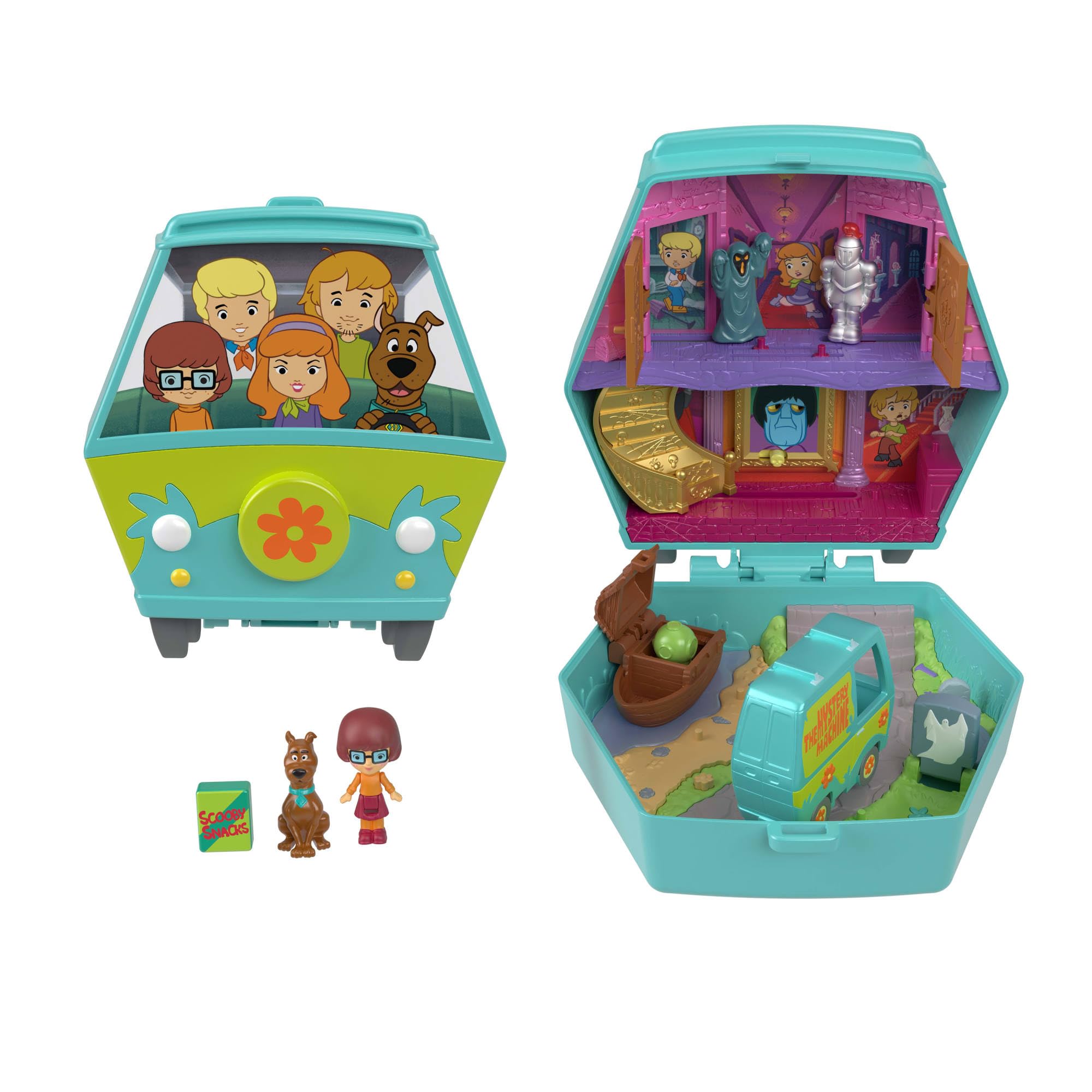 Polly Pocket Scooby-Doo Mystery Machine Compact Playset with Velma & Scooby Dolls | Ages 4+ 1