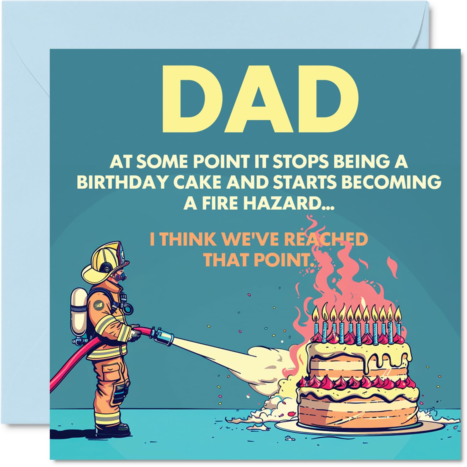Stuff4 Funny Rude Dad Birthday Card - Fire Hazard Joke | 145mm x 145mm