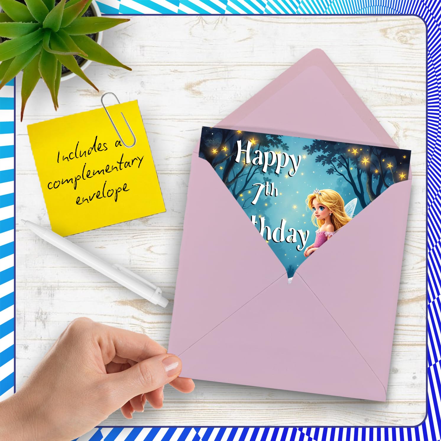 Stuff4 7th Birthday Card for Girls - Fairy Garden Design | Blank Inside | 145mm x 145mm 5