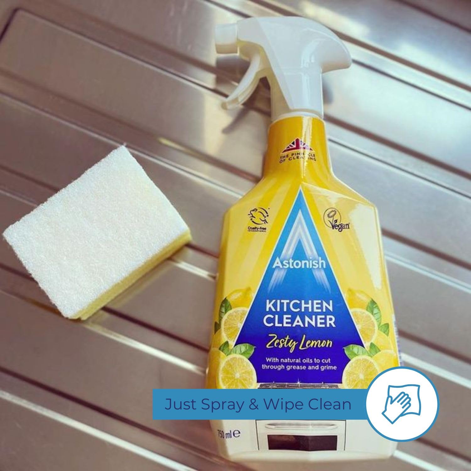 Astonish Kitchen Cleaner - Antibacterial, Zesty Lemon Scent, 750ml 5