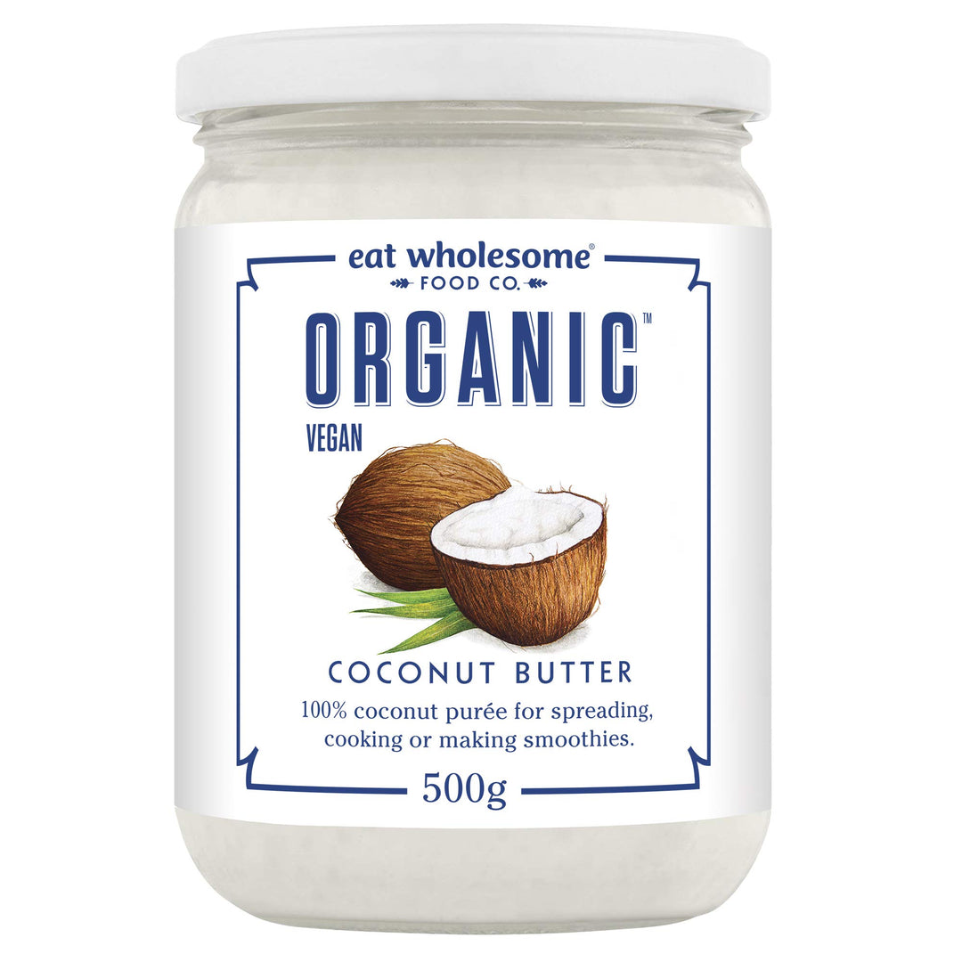 Eat Wholesome Organic Creamed Coconut Butter, 500g - 100% Natural Coconut Purée in Glass Jar