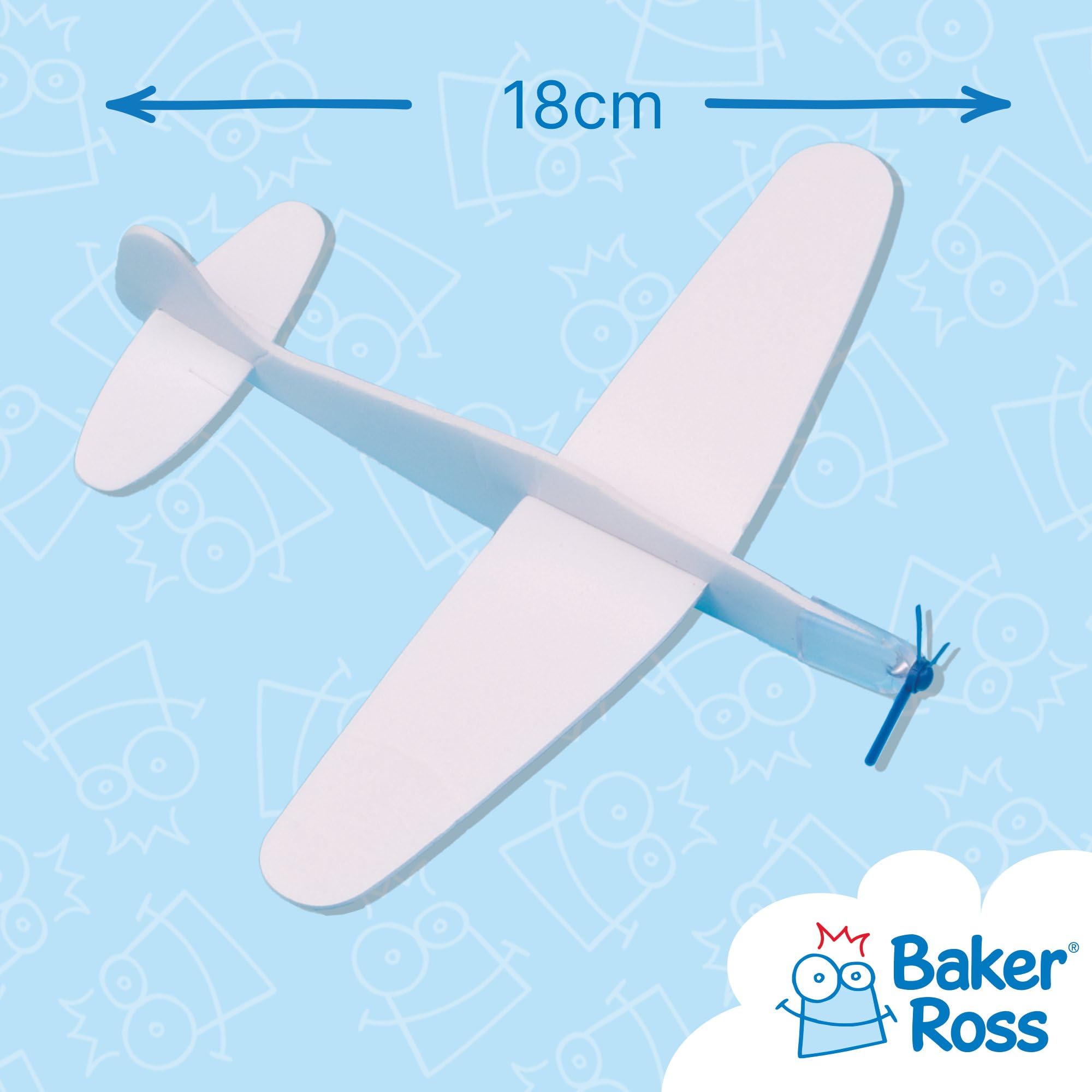 Baker Ross Make Your Own Flying Gliders - Pack of 8, 7 Inch Gliders, Assorted Colors 4