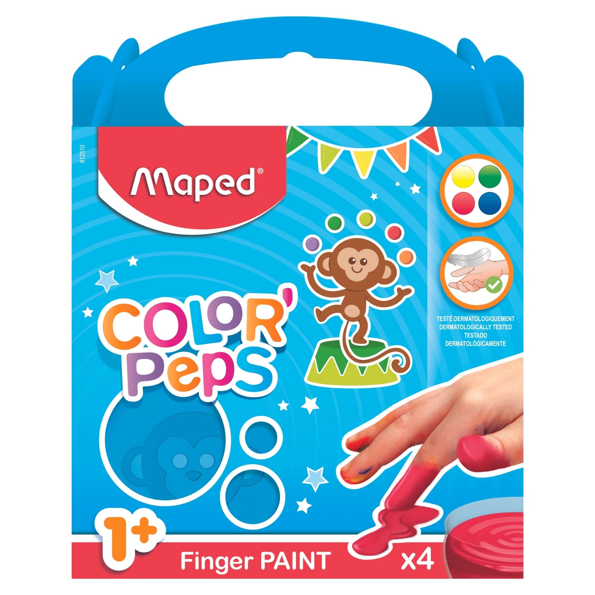 Maped Color'Peps My First Finger Paints - 4 Pots, Age 1+, Washable
