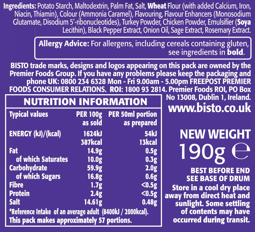 Bisto - Turkey Gravy Granules 190g