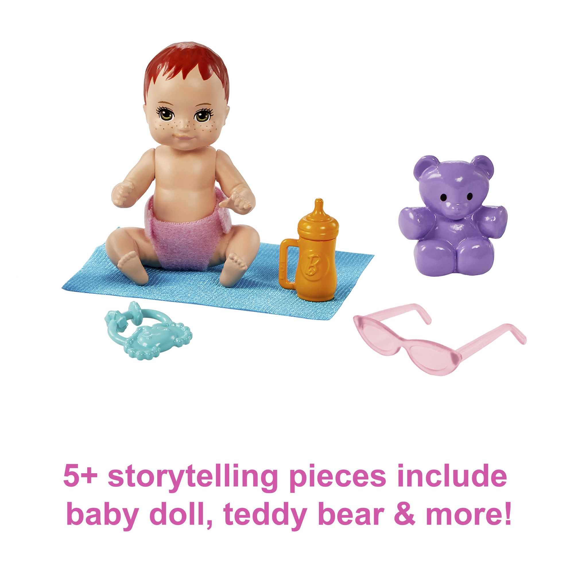 Barbie Skipper Babysitters Inc. Playset with Skipper Doll, Stroller, Baby Doll & 5 Accessories | Ages 3+ 5
