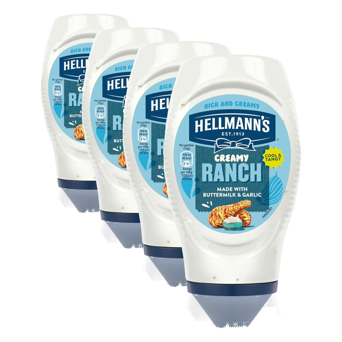 Hellmann's Creamy Ranch Sauce with Buttermilk & Garlic - Pack of 4