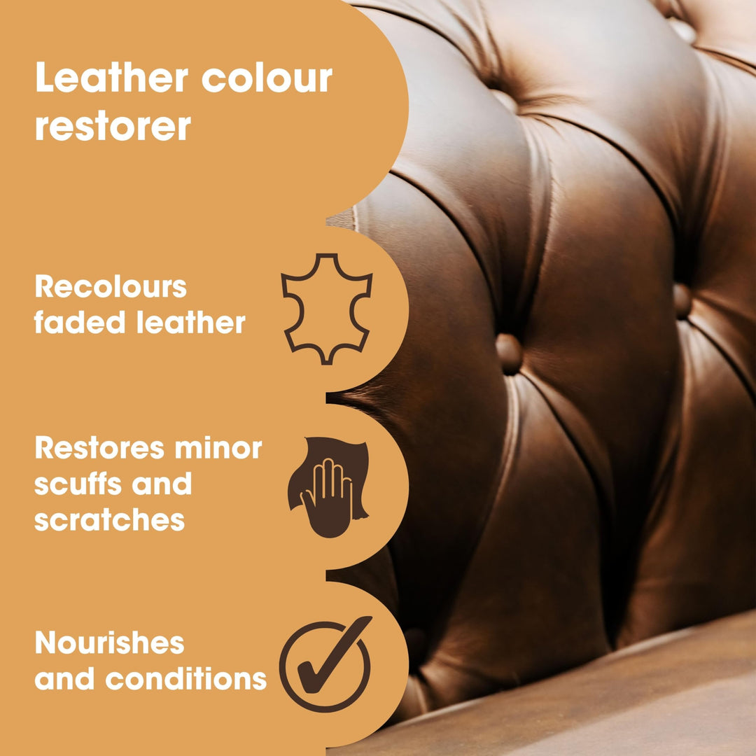 Furniture Clinic Leather Recolouring Balm - Ivory Shade for Faded & Scratched Sofas, Car Seats, Shoes, and Clothing
