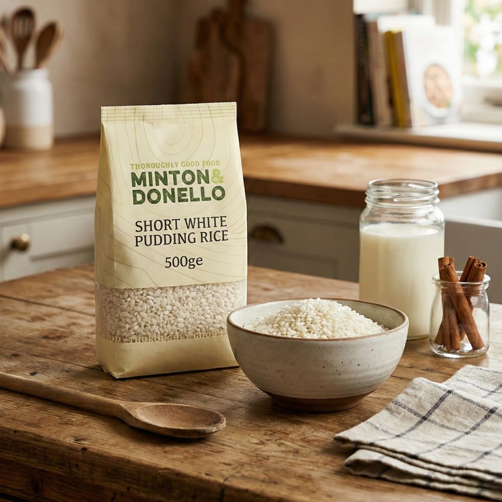 Minton & Donello Short White Pudding Rice - Creamy Texture, 500g Pack 3