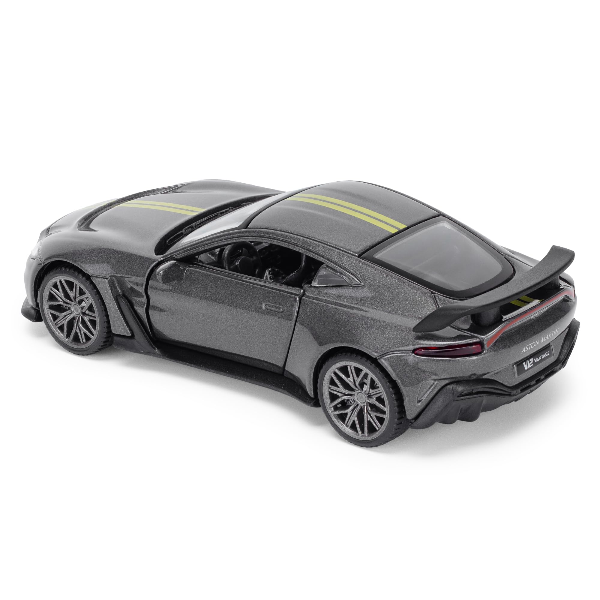 Aston Martin V12 Vantage 1:43 Scale Die-Cast Model Car - Grey | Collectible Display Model 3