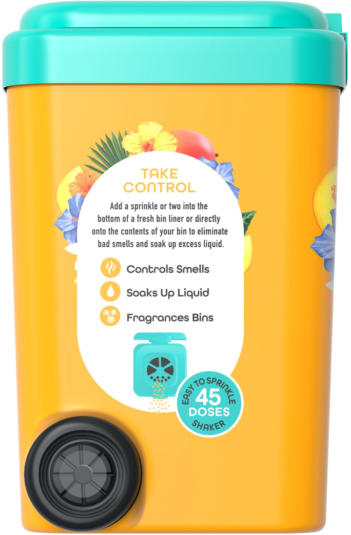 Bin Buddy Happy Mango Bin Freshener Powder 450g – Tropical Scent Deodorizer for Kitchen, Bathroom, Food Waste & Wheelie Bins