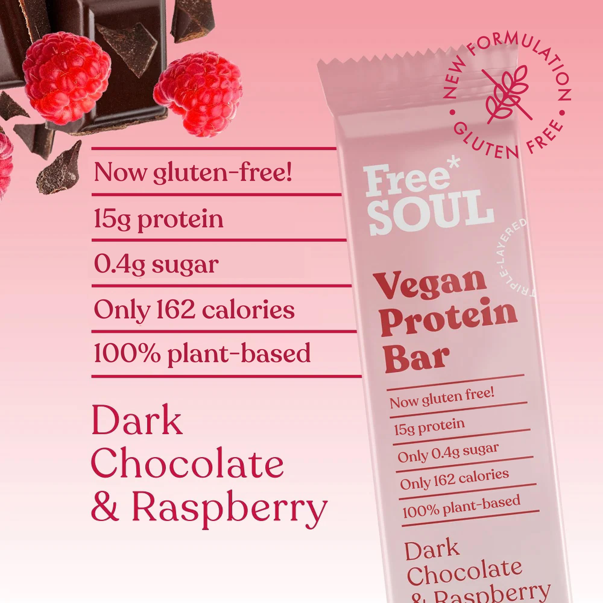 Free Soul Vegan Chocolate Protein Bars 12 x 50g | High Protein Plant Based Snack 4