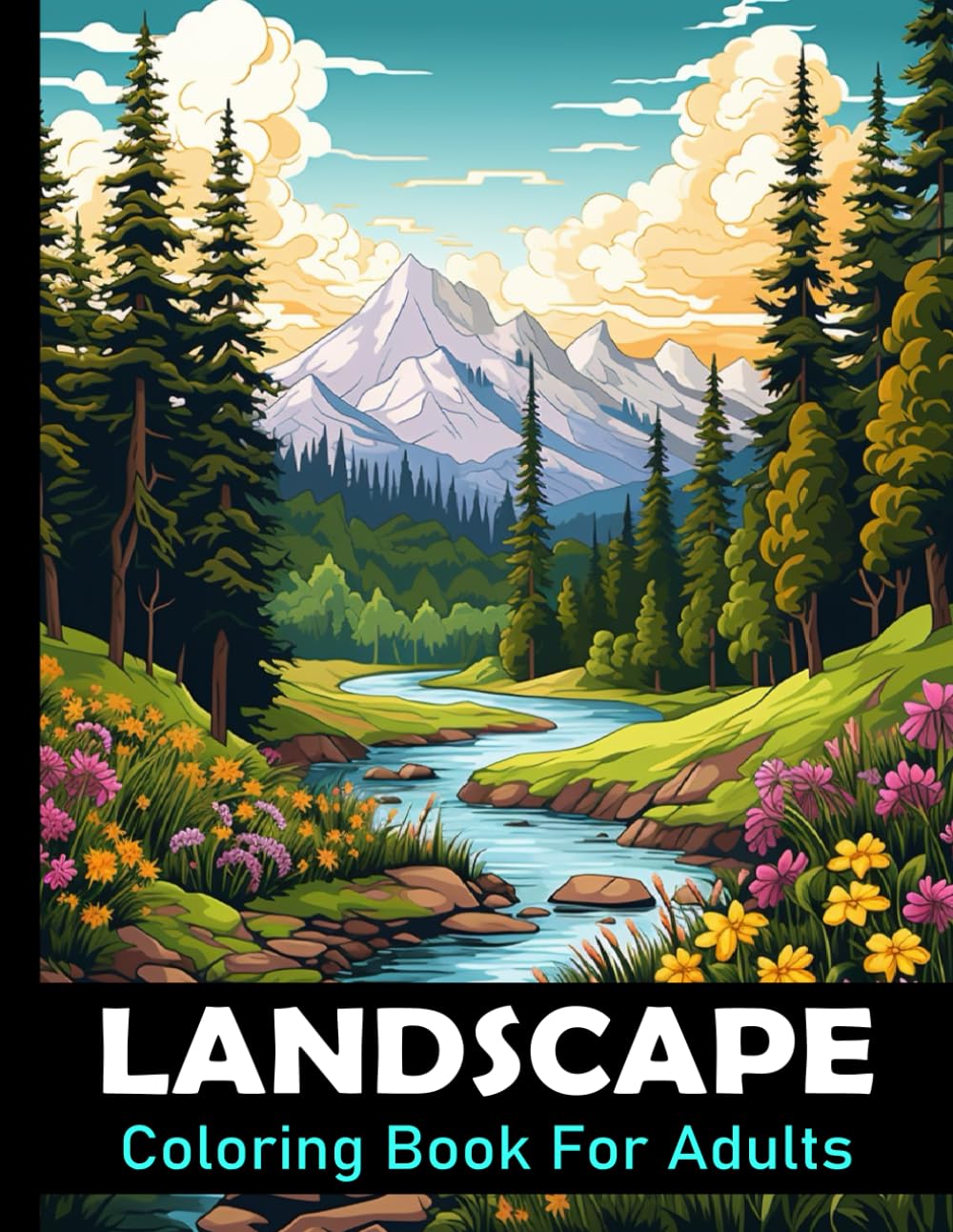 Fancyt Coloring Books - Landscape Coloring Book For Adults | Large Print | Paperback