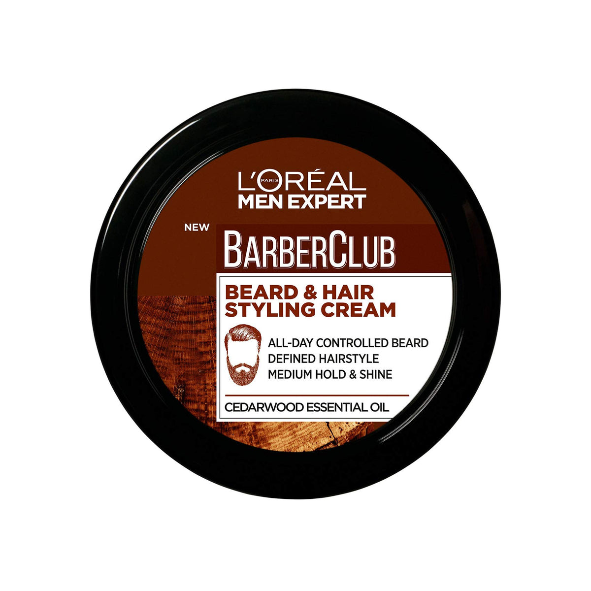 L'Oréal Men Expert Barber Club Beard & Hair Styling Cream - Cedar, 75ml
