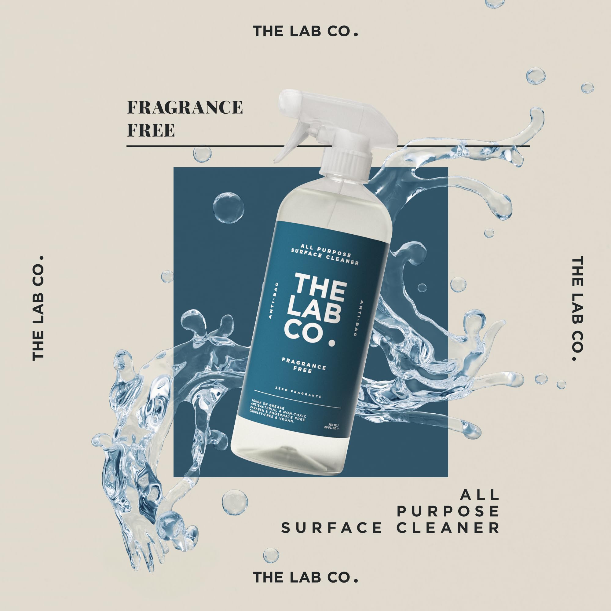 The Lab Co. Antibacterial All-Purpose Cleaner - 750ml | Streak-Free | Vegan 2