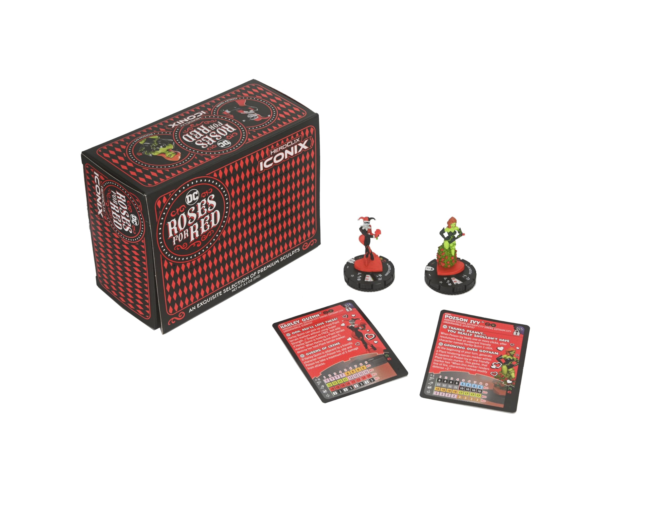 WizKids DC HeroClix Iconix: Harley Quinn Roses for Red Miniature Figure Set 1